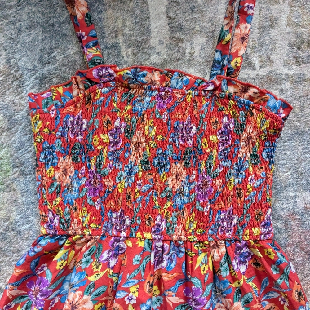 Floral Maxi Dress with Straps - Picture 3 of 4